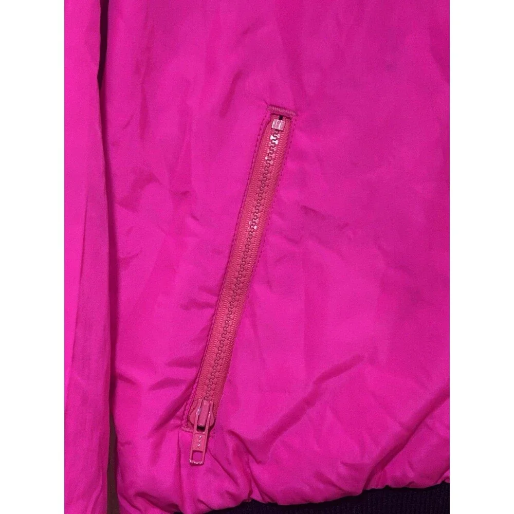 Vintage Columbia Men’s Reversible Jacket Neon Pink & Black 90s Retro Bomber L